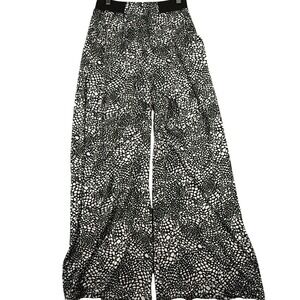 Magic Pantz OS Boho Chic Abstract Wide Leg Palazzo Soft Flowy Retro Mod 60s Y2K